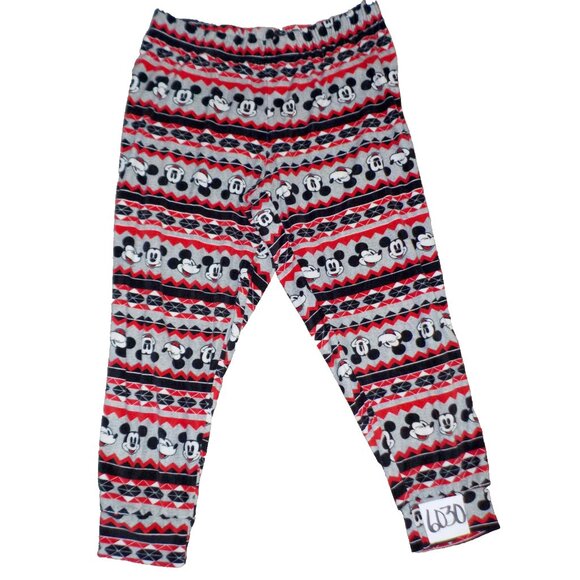 Disney Mickey Mouse Soft Fleece Cuffed Pants Stretchy Sleepwear XL 16/18 - Picture 2 of 4